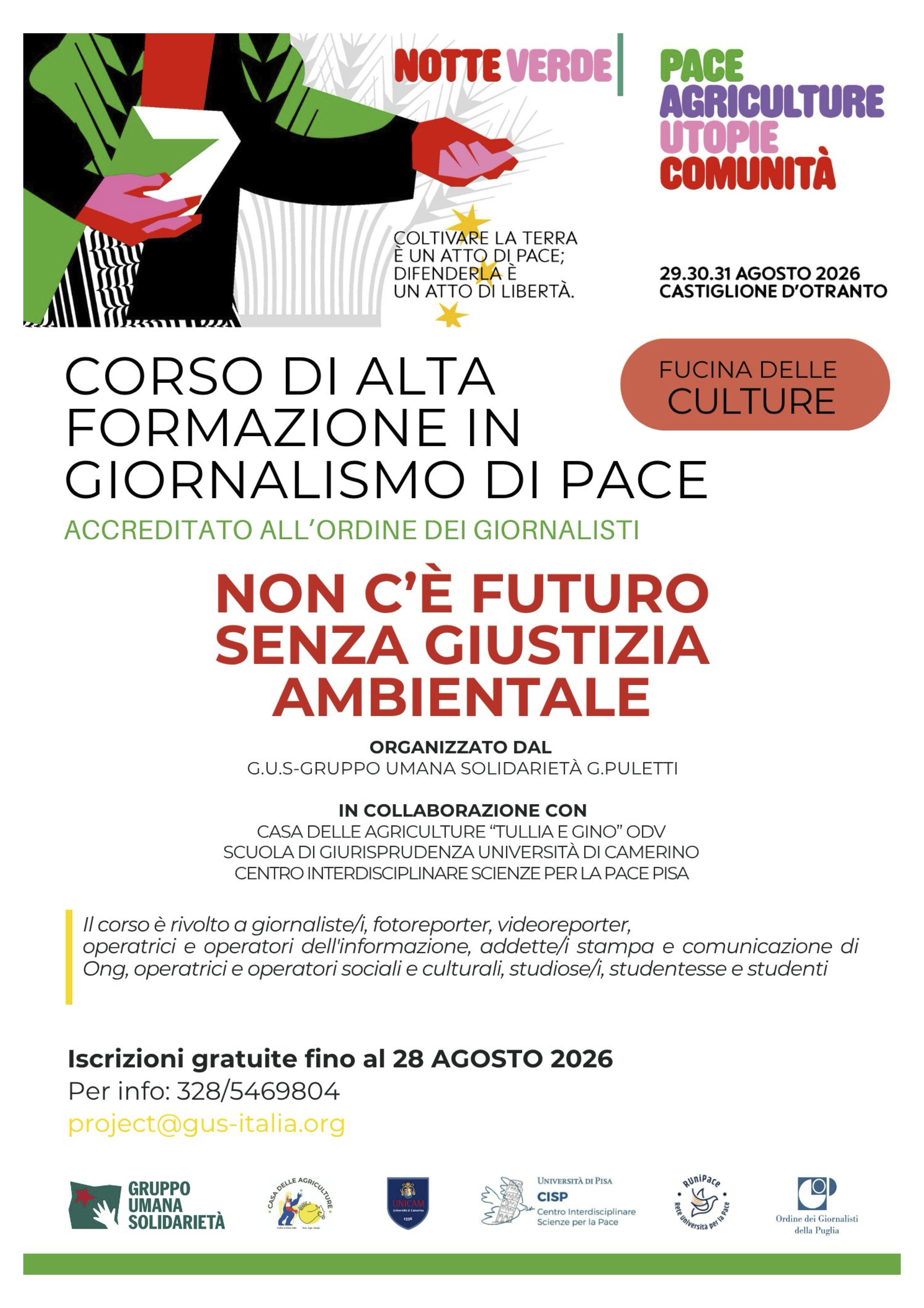 Corso di alta formazione in giornalismo di pace