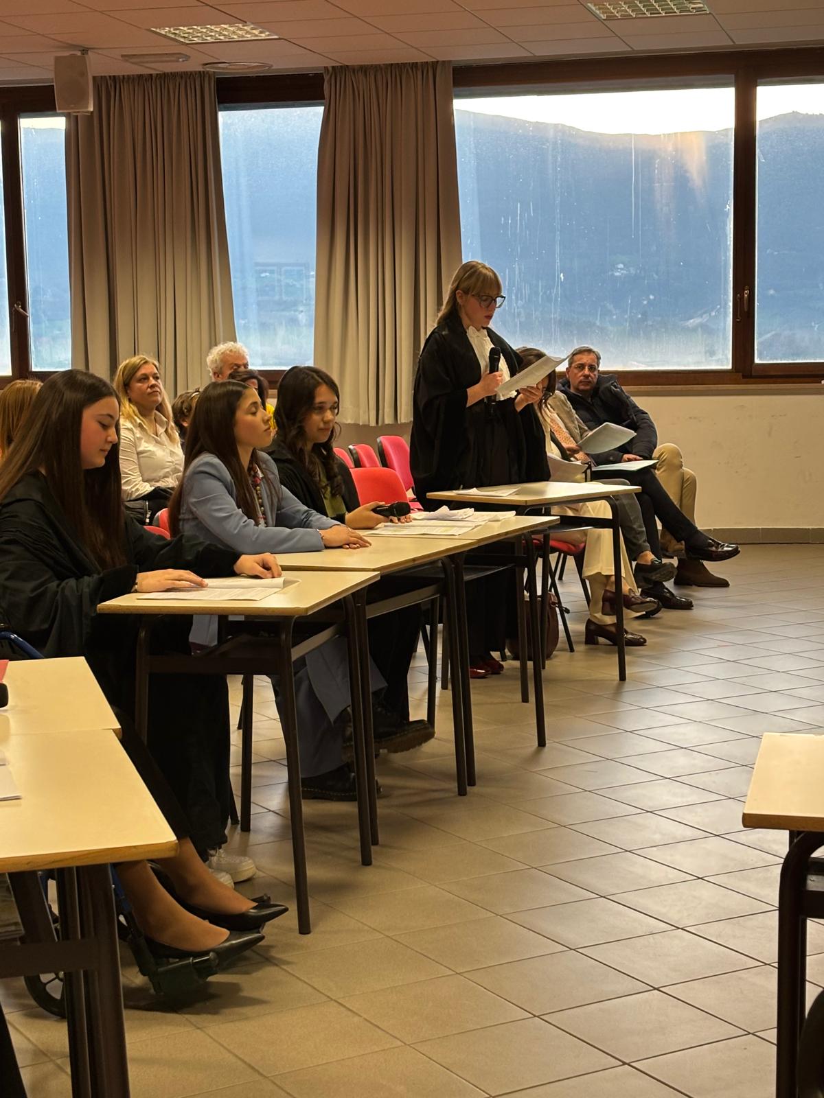 Simulazione di processo penale al Liceo Classico.