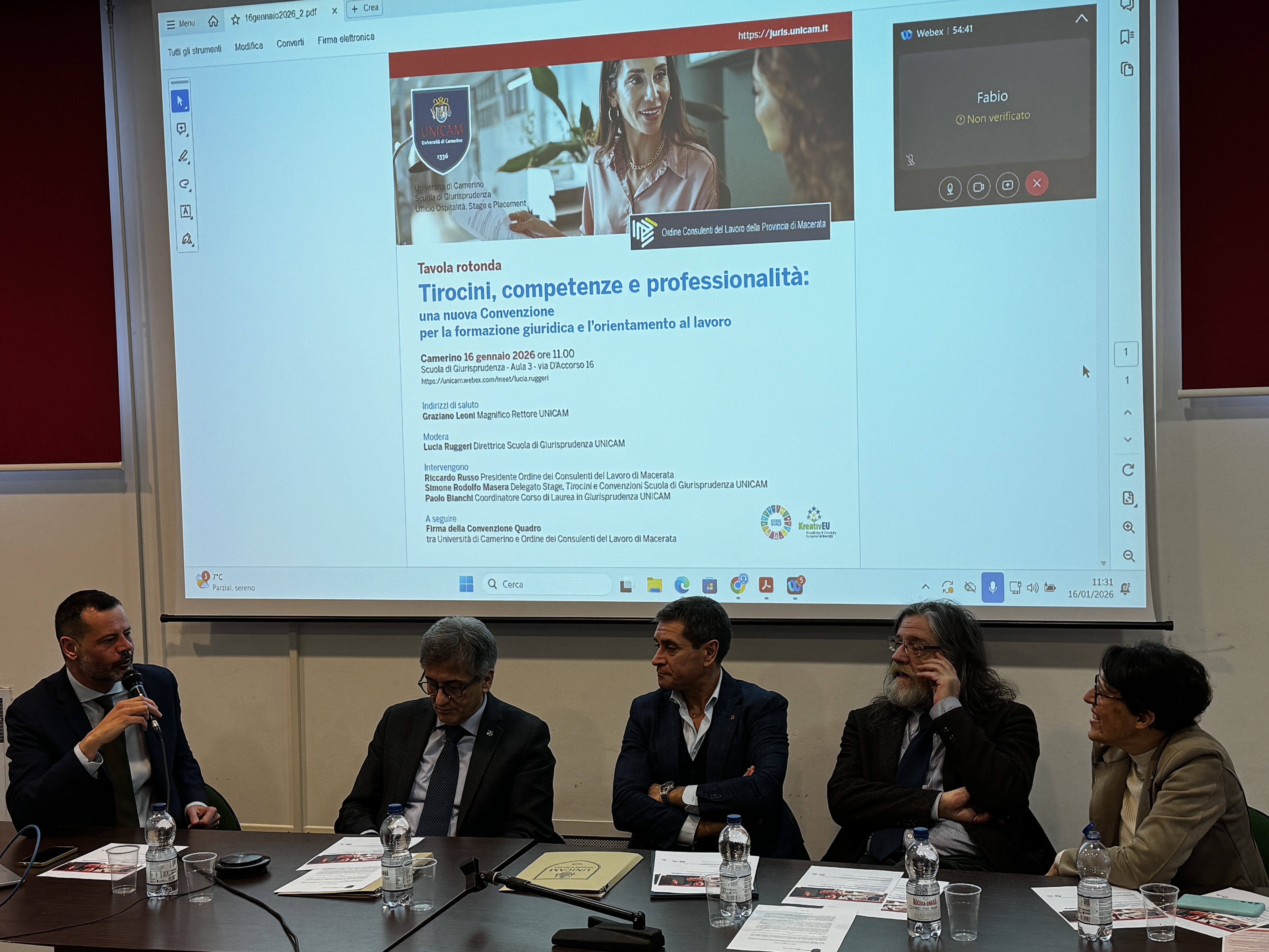 Convenzione-quadro fra Unicam ed Ordine dei Consulenti del Lavoro di Macerata 
