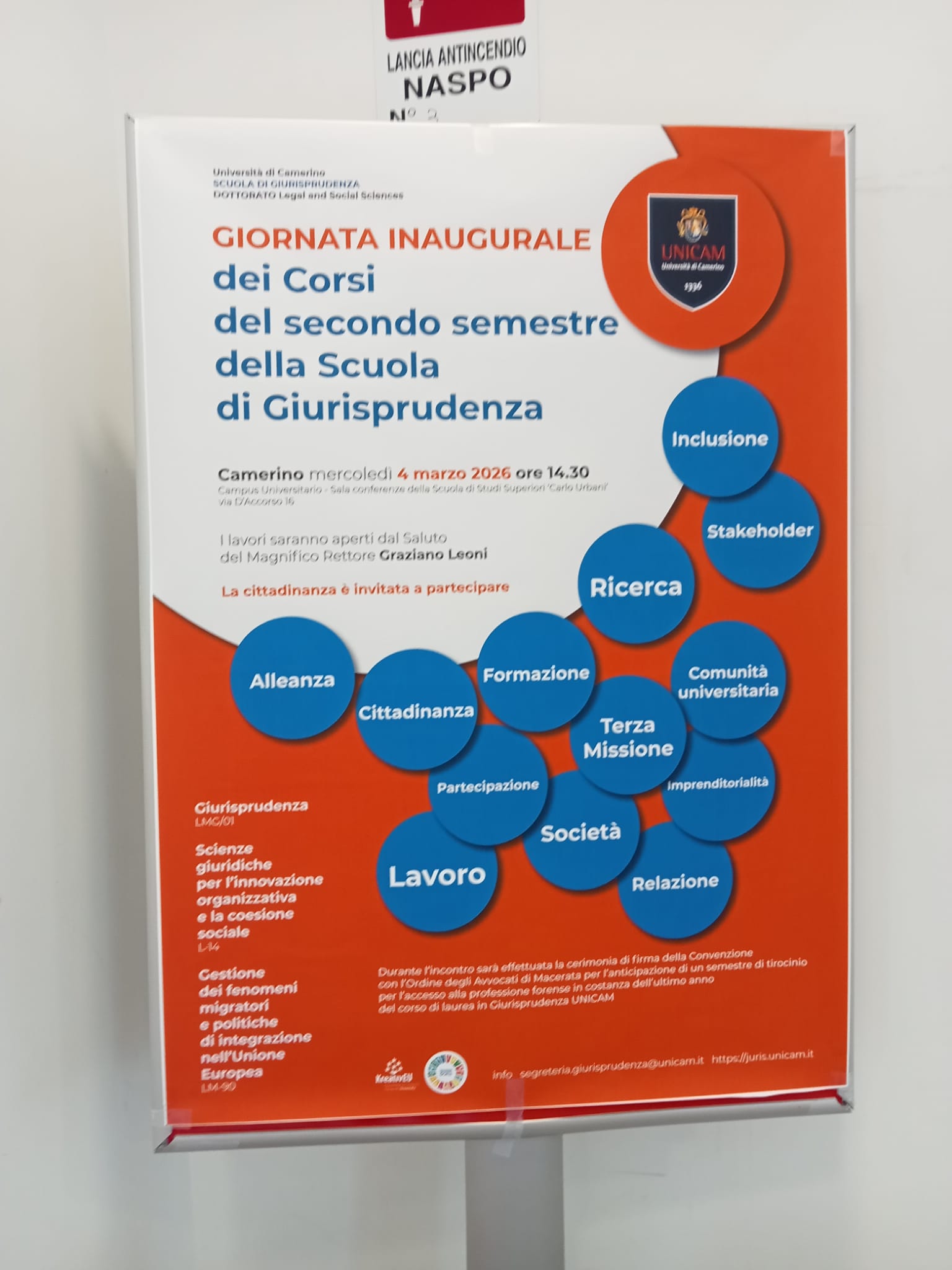Giornata inaugurale dei corsi del II semestre