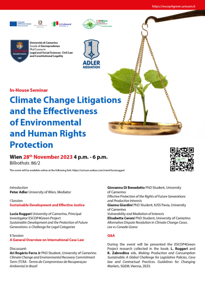la Prof.ssa Ruggeri a "Climate Change Litigations and the Effectiveness of Environmental and Human Rights Protection"