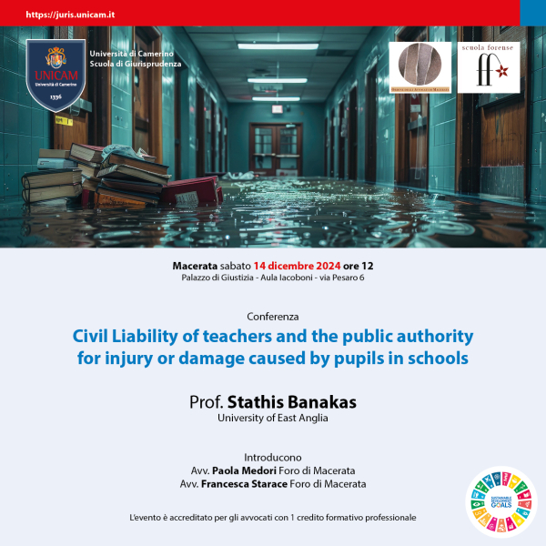 Conferenza "Civil Liability of teachers and the public authority for injury or damage caused by pupils in schools"