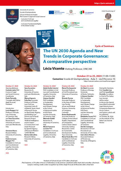 The UN 2030 Agenda and New Trends in Corporate Governance: A comparative perspective