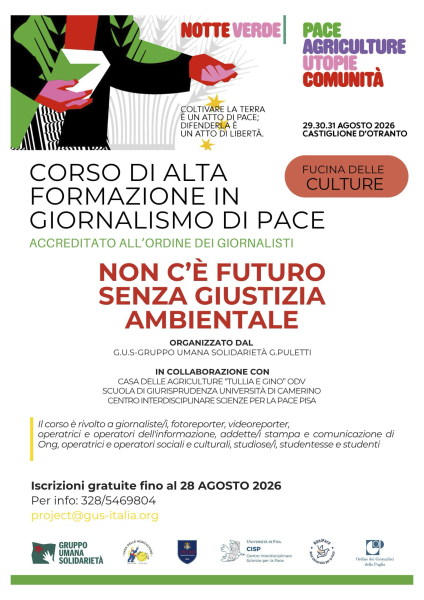 Corso di alta formazione in giornalismo di pace