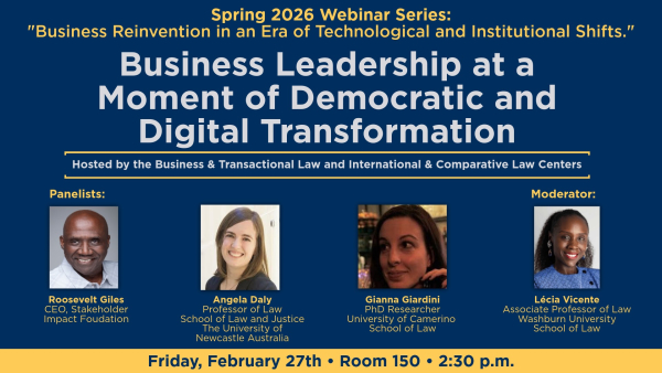 Spring Webinars organizzato dal Center for Business Law della University of British Columbia