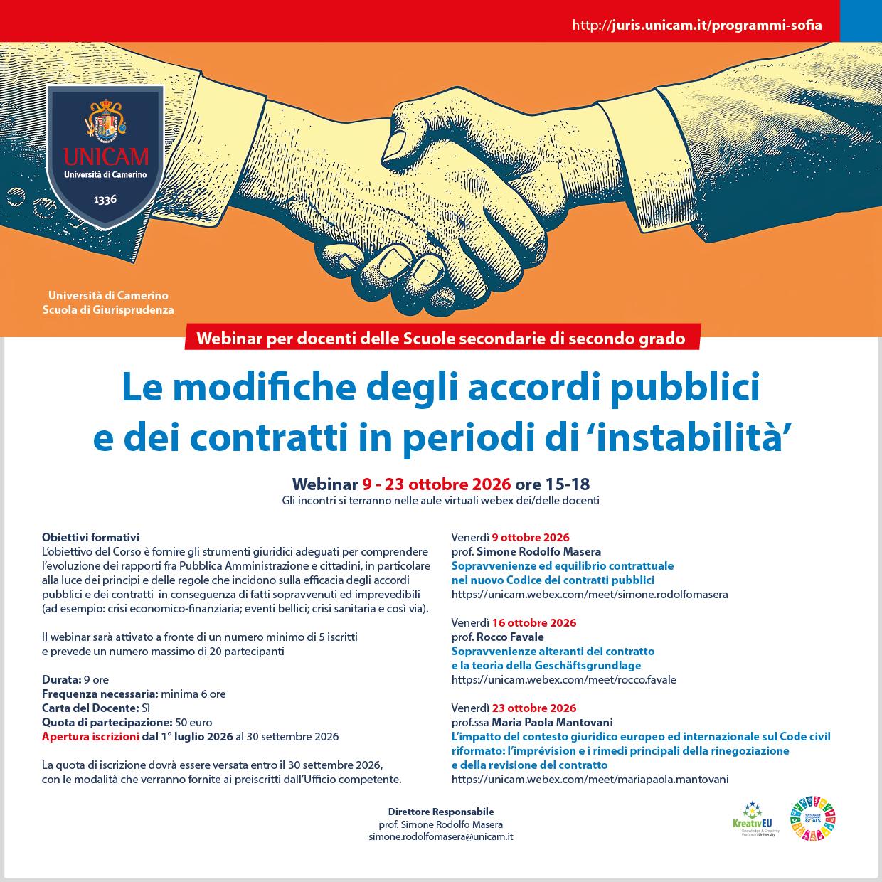 Le modifiche degli accordi pubblici e dei contratti in periodi di ‘instabilità’