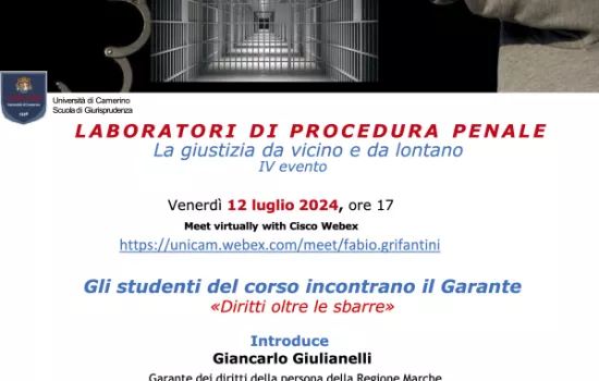 PROCEDURA PENALE (Prof. Grifantini): «Diritti oltre le sbarre»