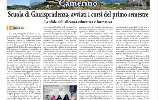 Avviati i corsi del I semestre